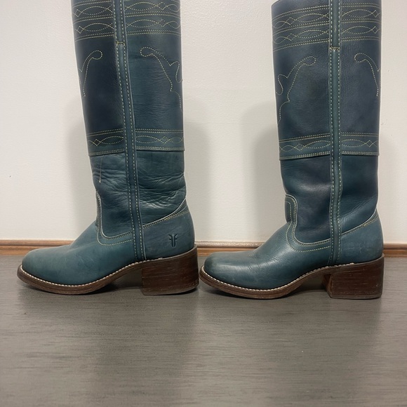 Rarest Vintage Frye Blue Campus Boots - Picture 5 of 13